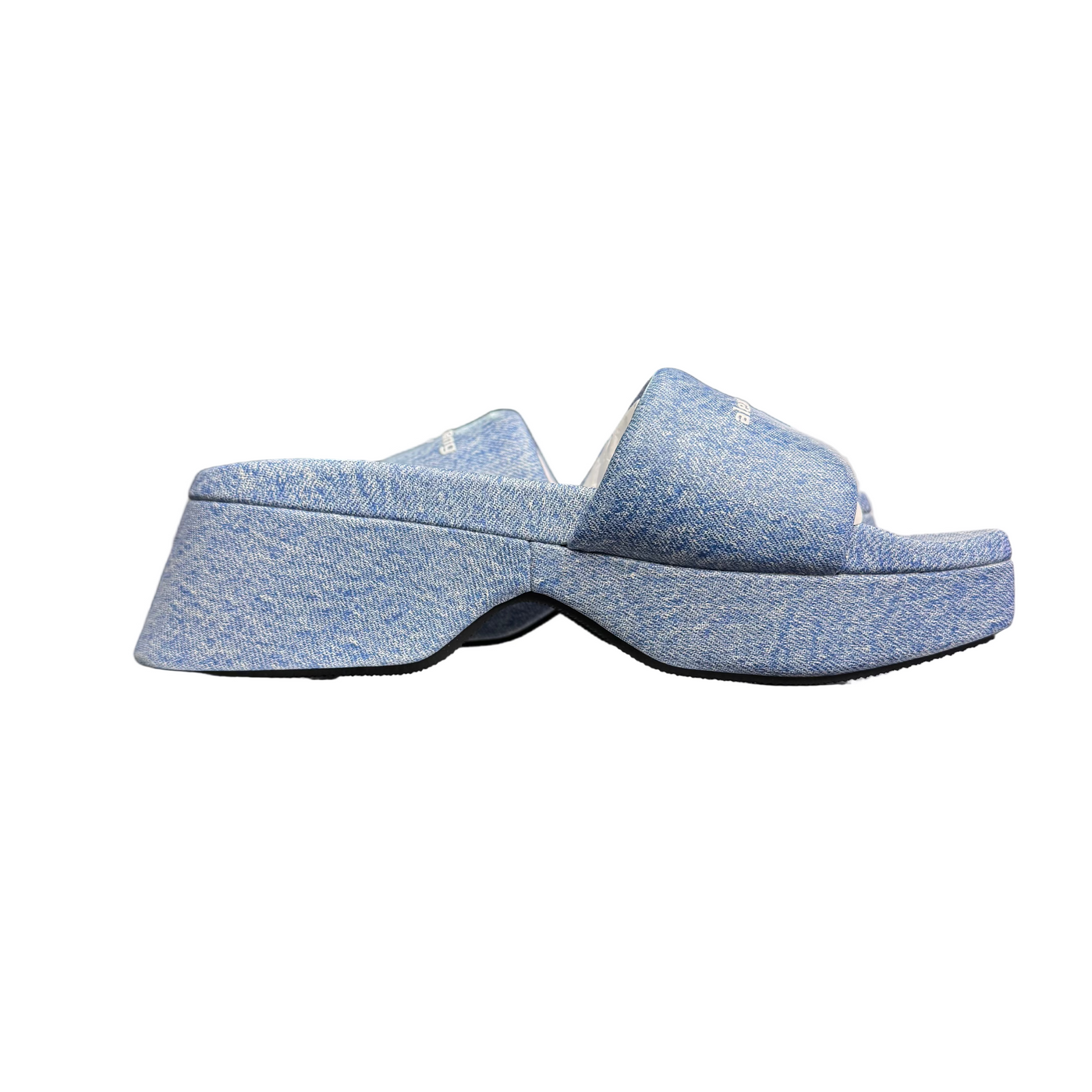 Alexander Wang Float Denim Print Platform Slide