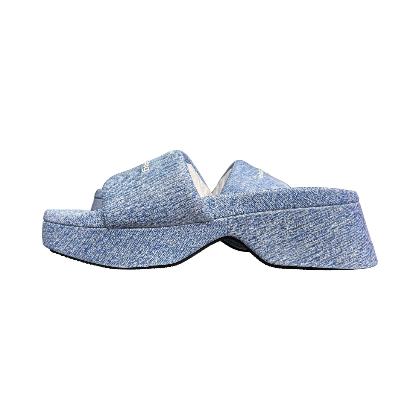 Alexander Wang Float Denim Print Platform Slide