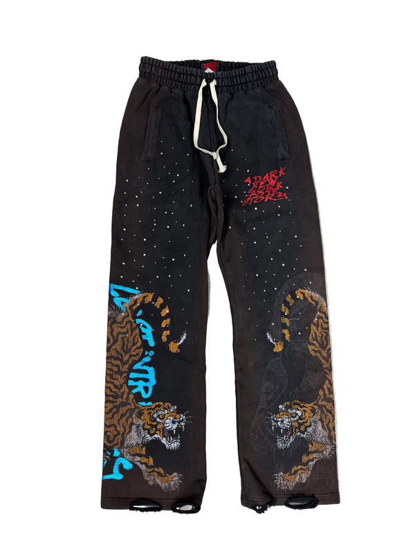 Lost Intricacy 'Twin Tiger' Brown Sweatpants