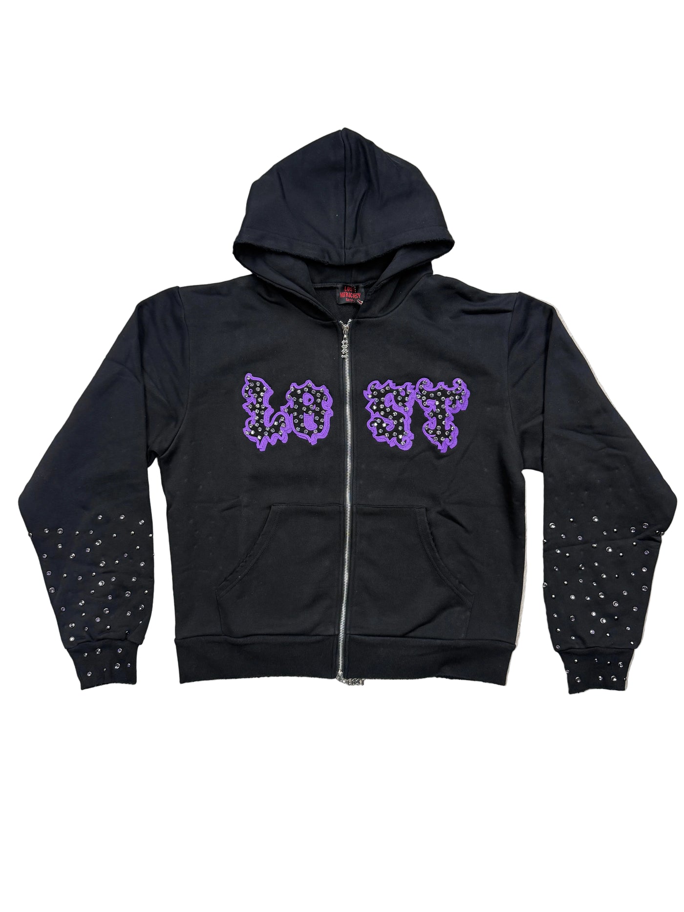 Lost Intricacy 'Patch' Black & Purple Full Zip Hoodie