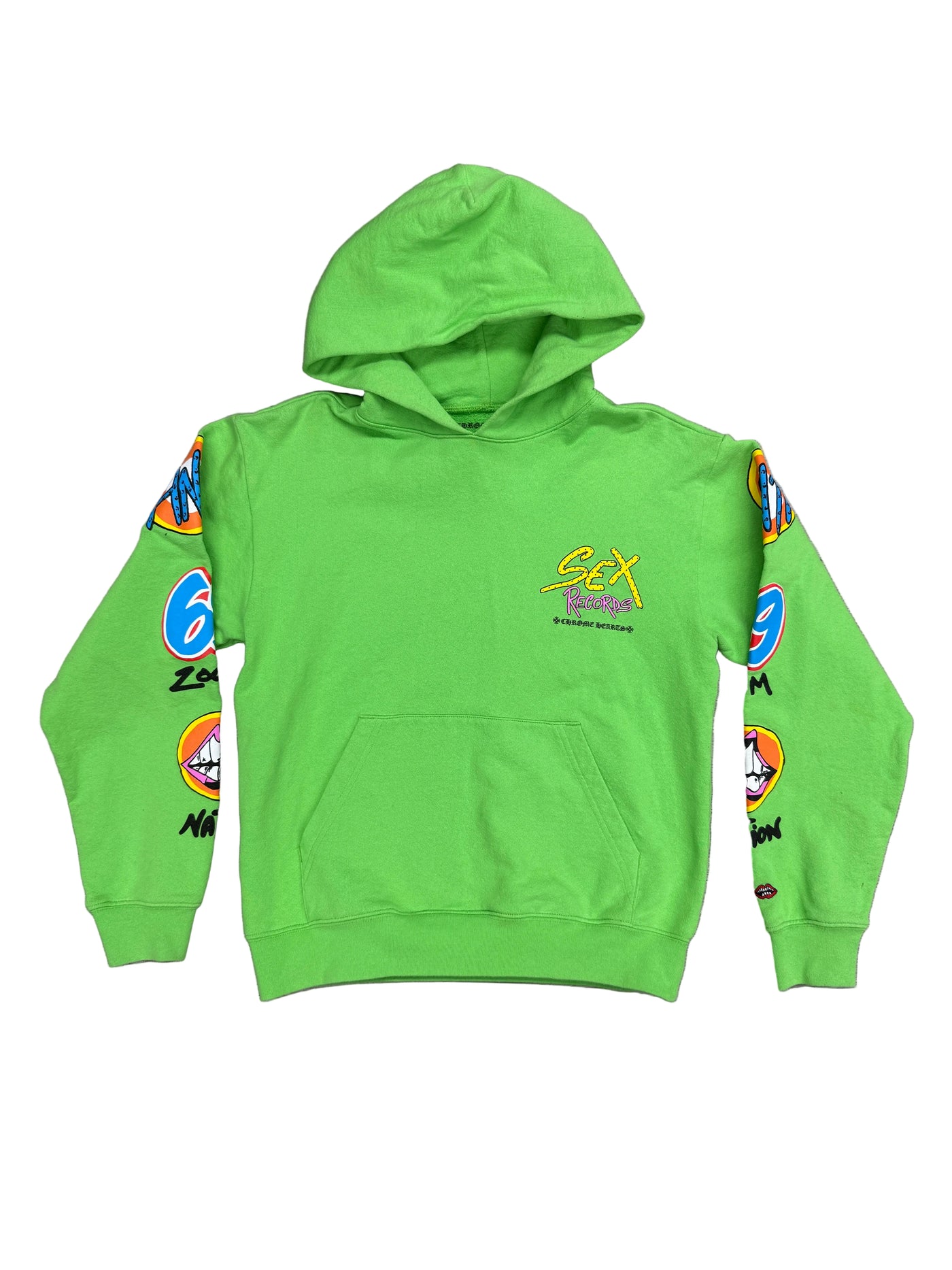 Chrome Hearts x Matty Boy Sex Records Lime Hoodie