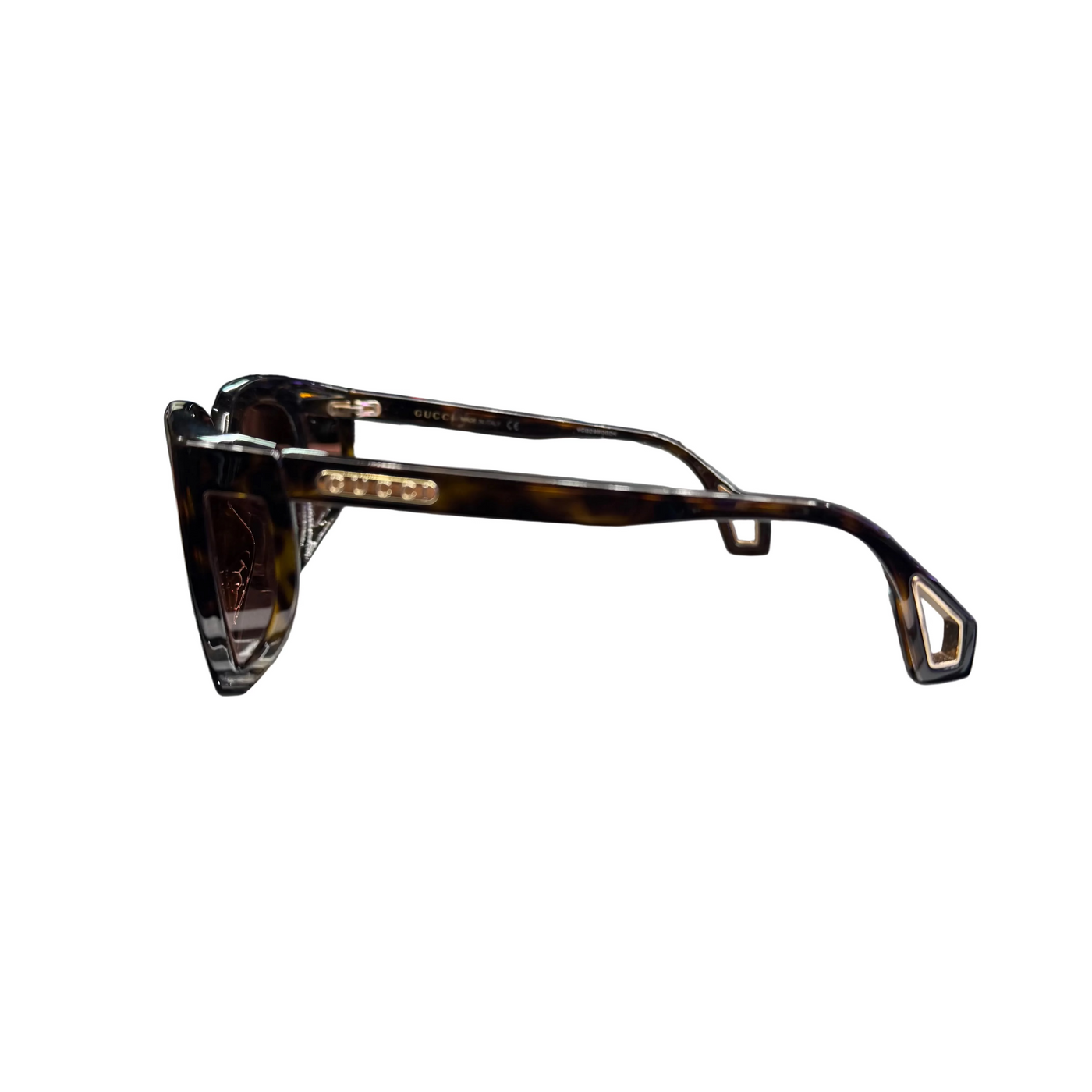 Gucci Women's Havana Sunglasses Brown Gold