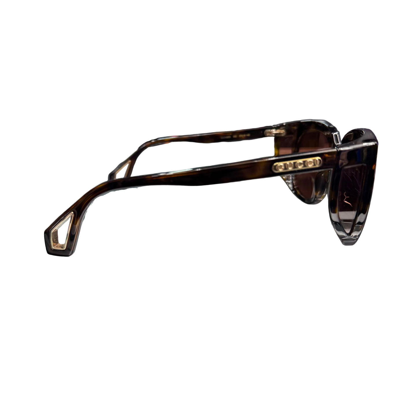Gucci Women's Havana Sunglasses Brown Gold
