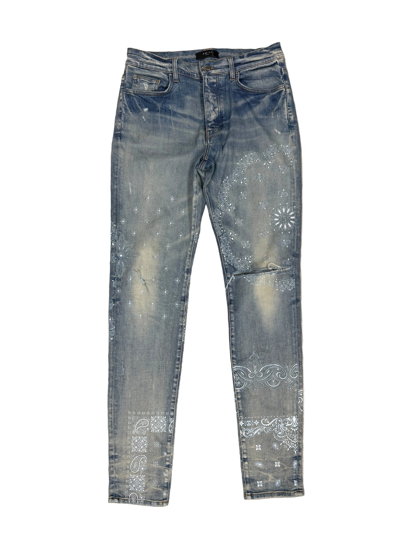 Amiri Bandana Print Skinny Jeans