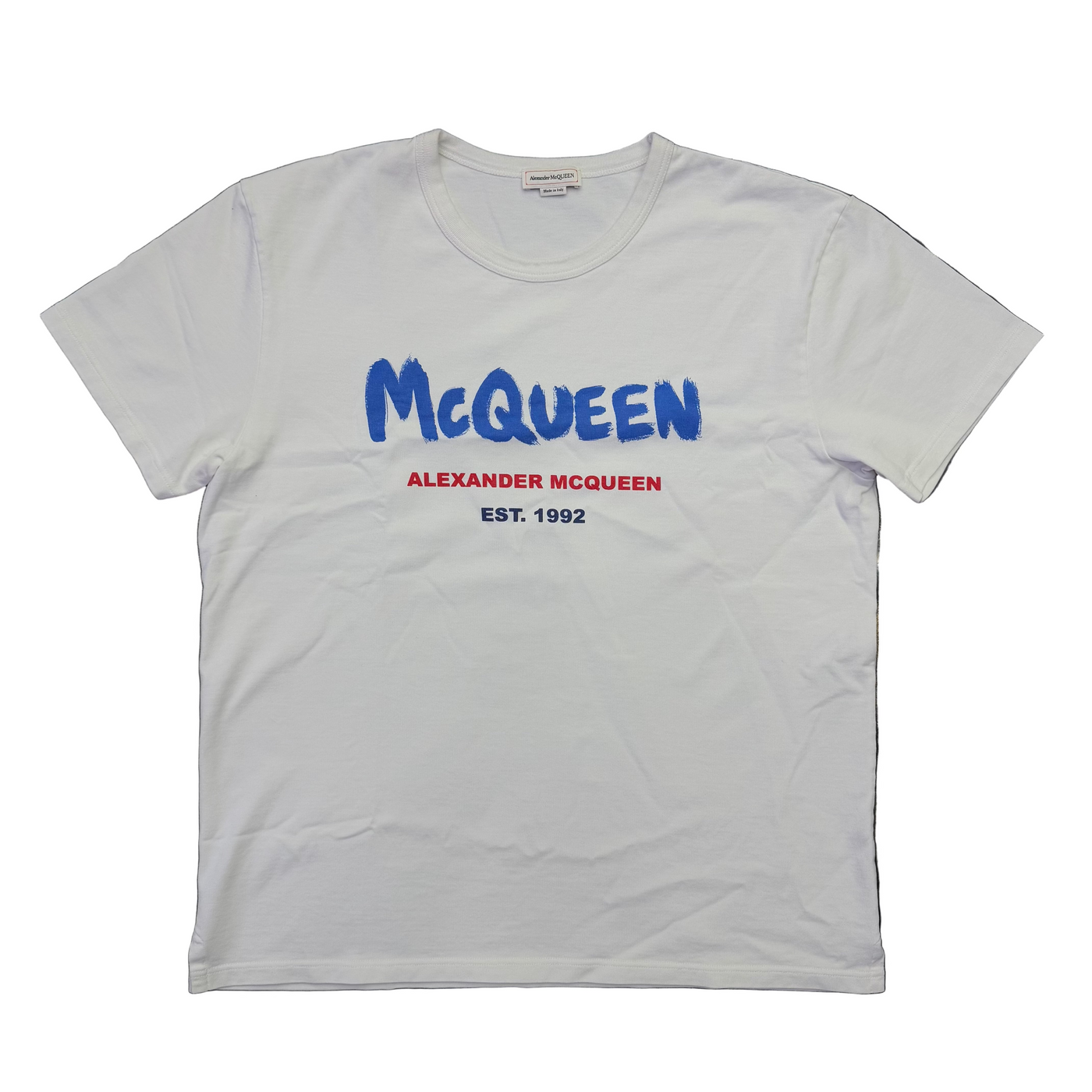 Alexander McQueen Graffiti Logo Print T-Shirt White