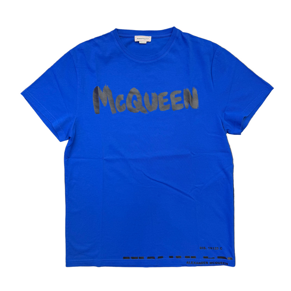 Alexander McQueen Graffiti Logo Tee Royal Blue