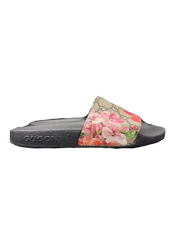 Gucci GG Supreme Monogram Blooms Slide Floral