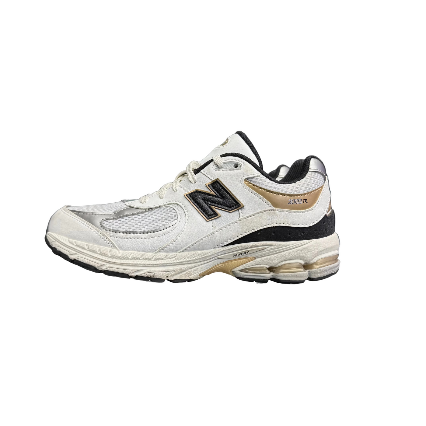 New Balance 2002R White Black Gold Metallic