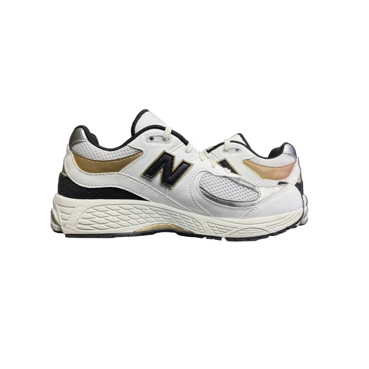 New Balance 2002R White Black Gold Metallic