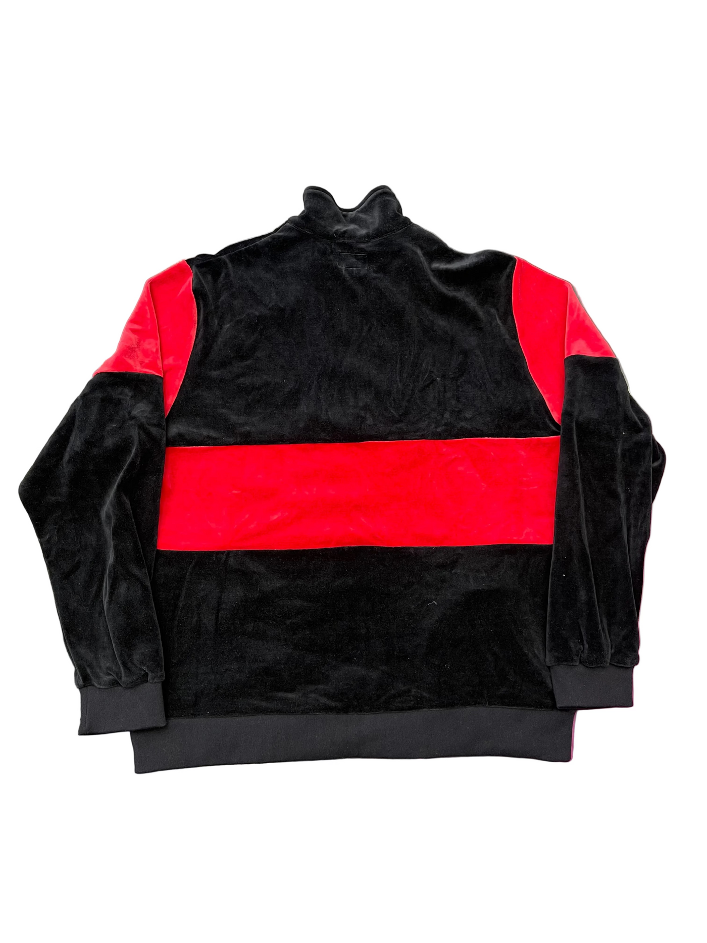 Supreme Velour Half Zip Pullover Black Red