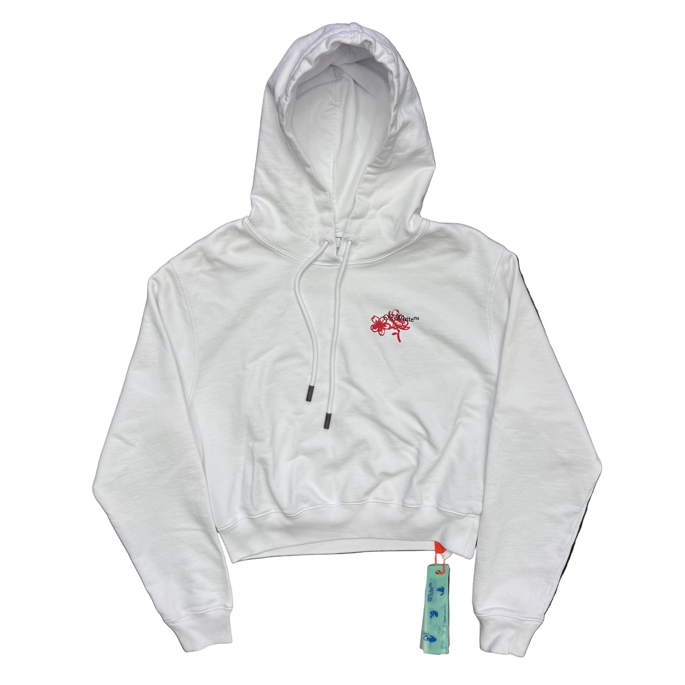 WMNS Off-White CNY Cropped Hoodie White Red