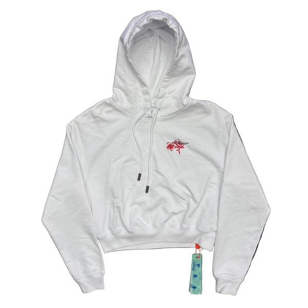 WMNS Off-White CNY Cropped Hoodie White Red