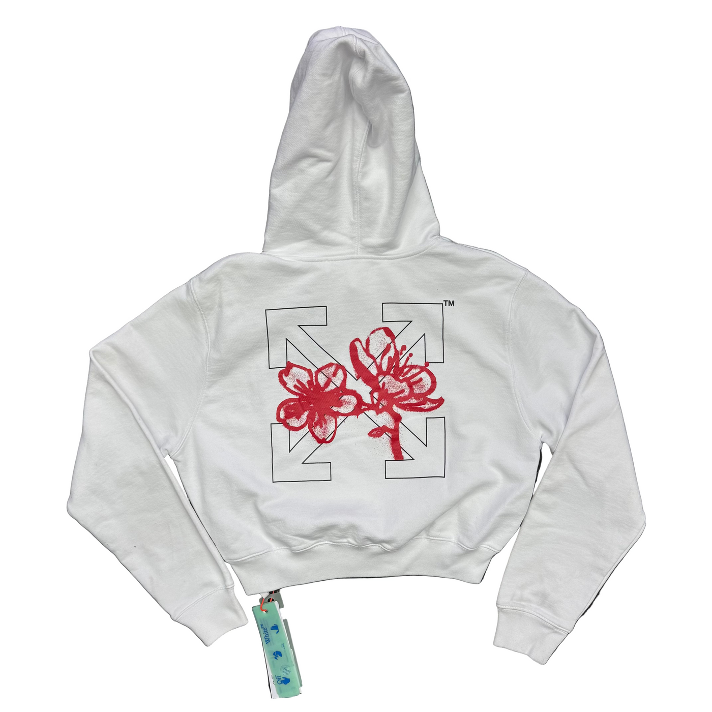 WMNS Off-White CNY Cropped Hoodie White Red