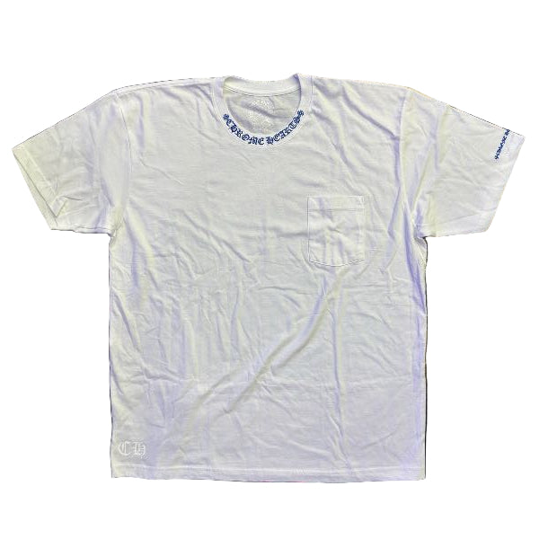 Chrome Hearts Neck Logo T-Shirt White Blue