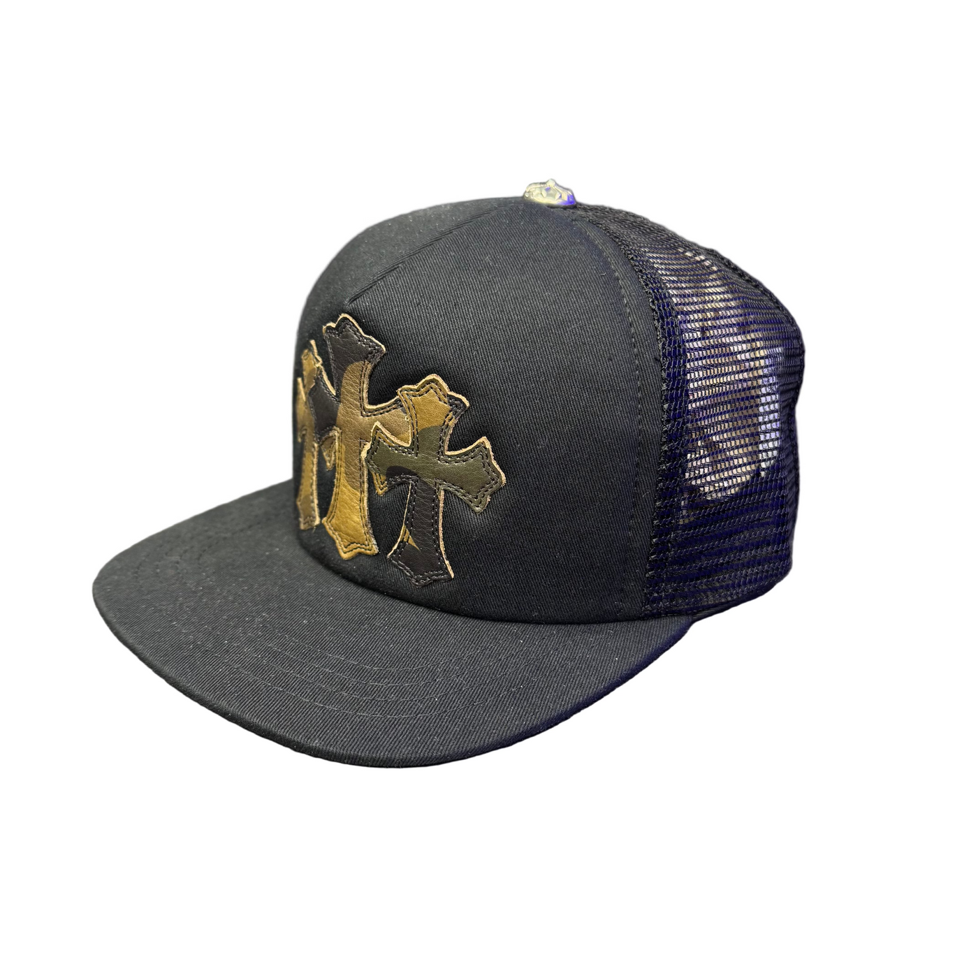 Chrome Hearts Cemetery Cross Trucker Hat Black