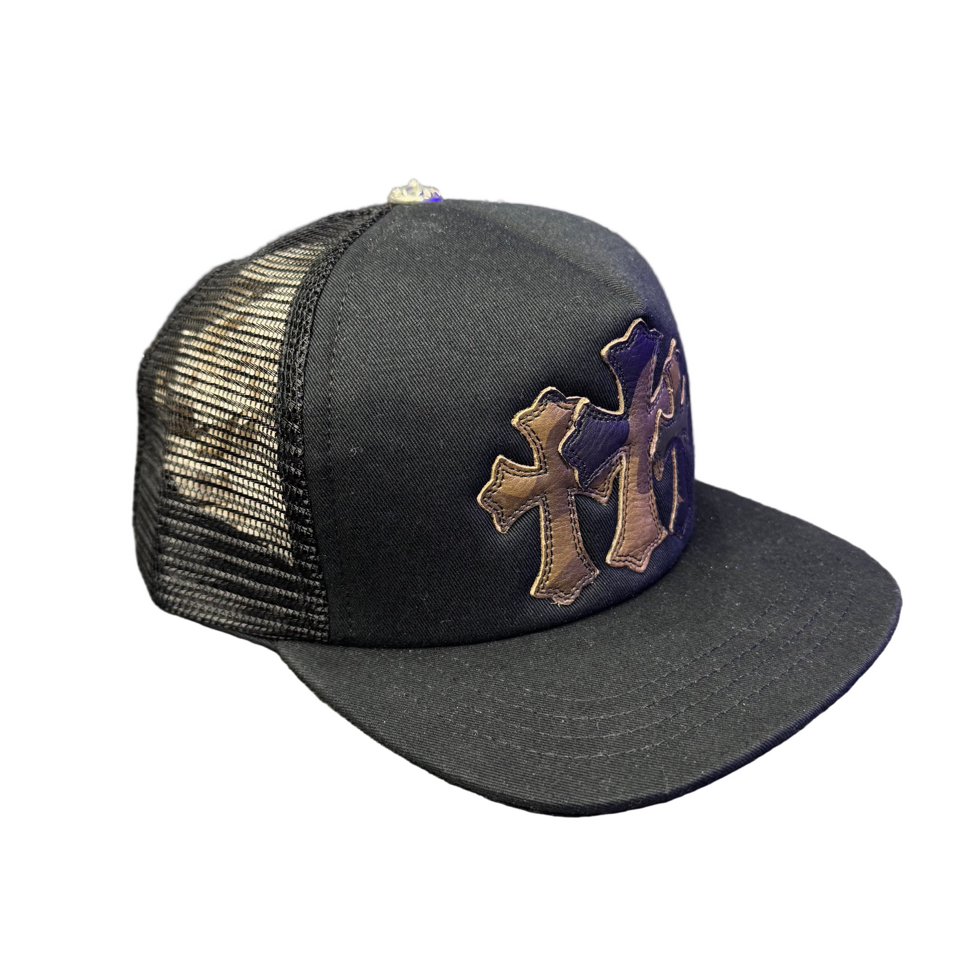 Chrome Hearts Cemetery Cross Trucker Hat Black