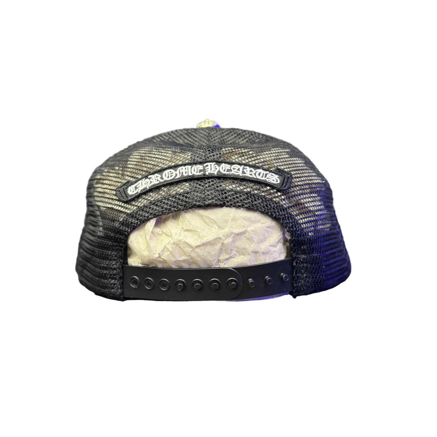 Chrome Hearts Cemetery Cross Trucker Hat Black