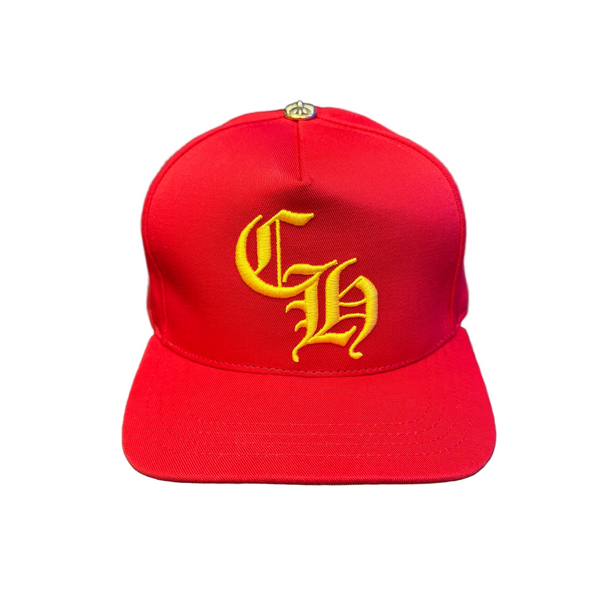 Chrome Hearts CH Logo Baseball Hat Red Yellow