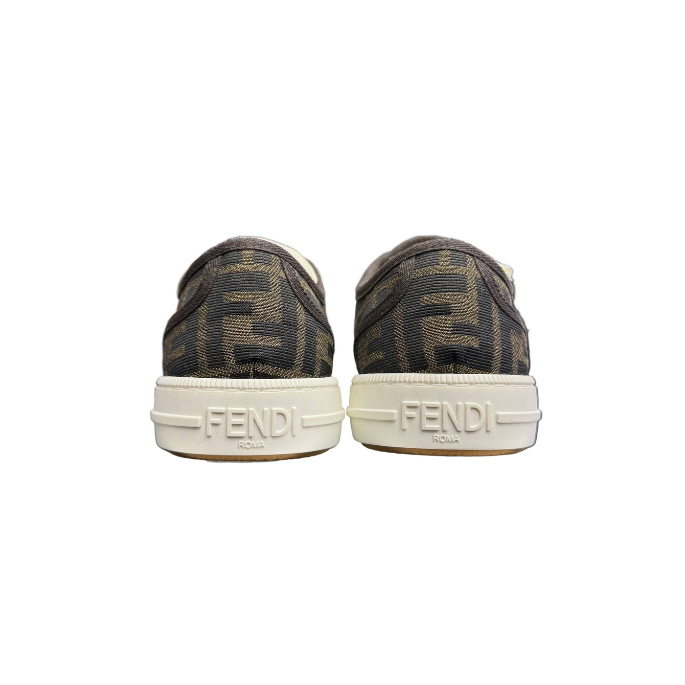 Fendi FF Jacquard Low-Top Sneakers Brown