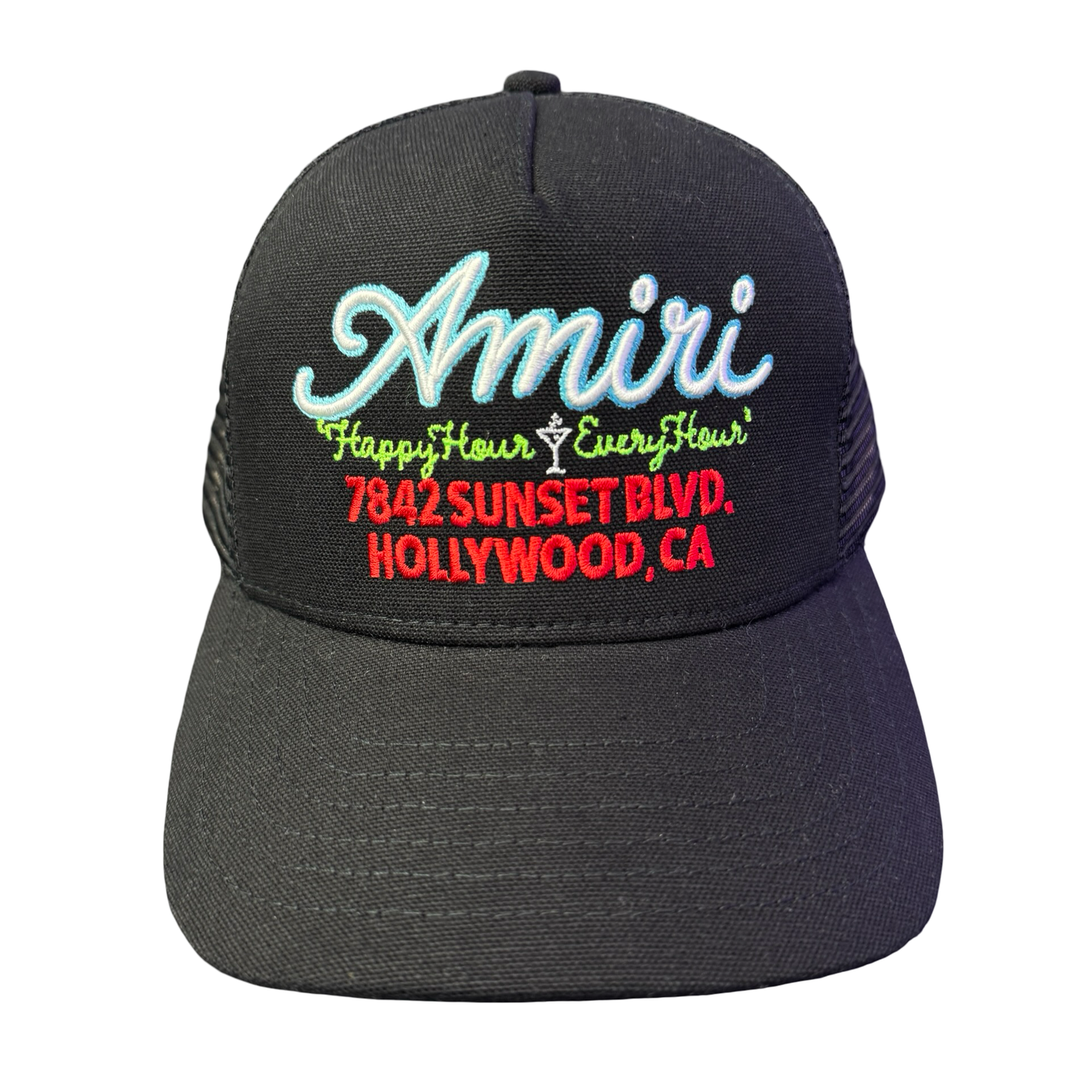 Amiri Neon Lights Trucker Hat Black