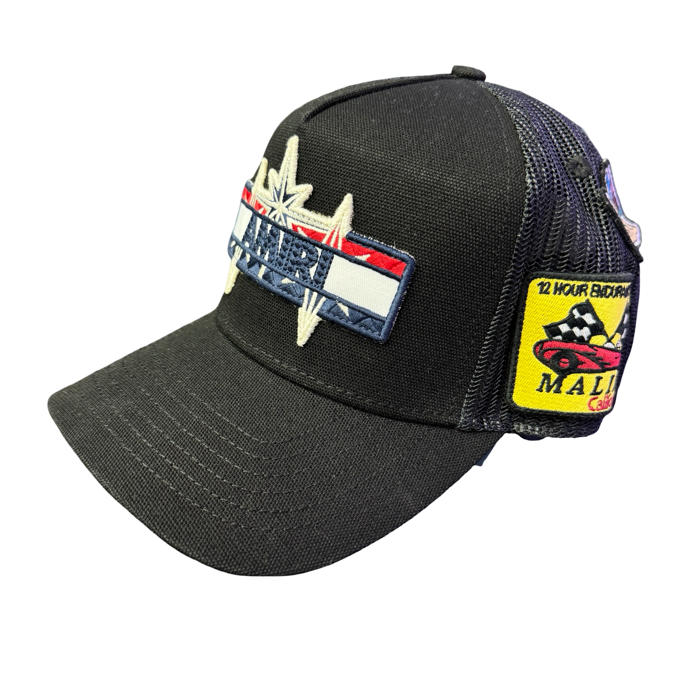 Amiri Station Patch Trucker Hat Black
