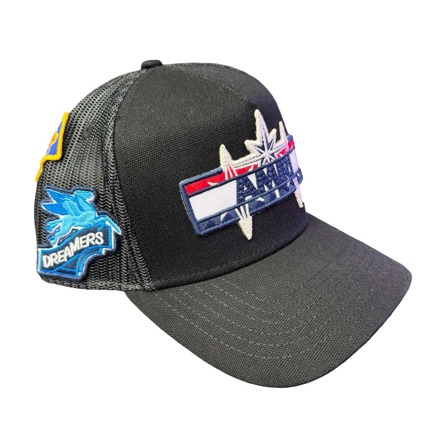 Amiri Station Patch Trucker Hat Black
