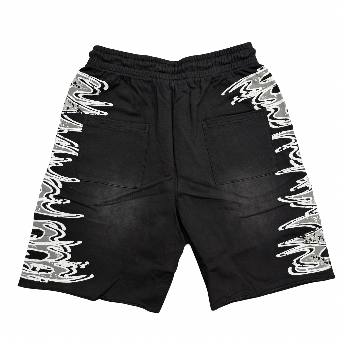 LOST SHDWS Sweat Shorts Acid Wash Black