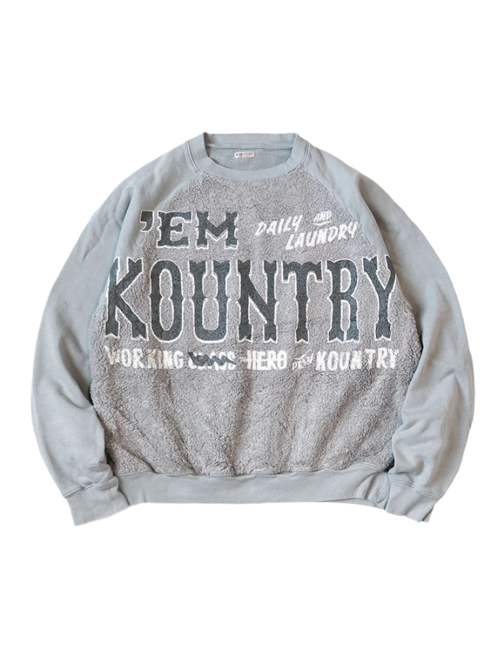 Kapital Fur Grizzly Knit 'EM KOUNTRY' Grey Crewneck