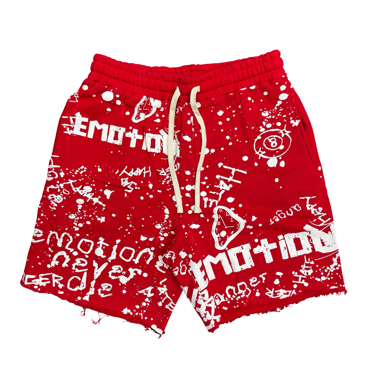 Mixed Emotions Graffiti Shorts Red