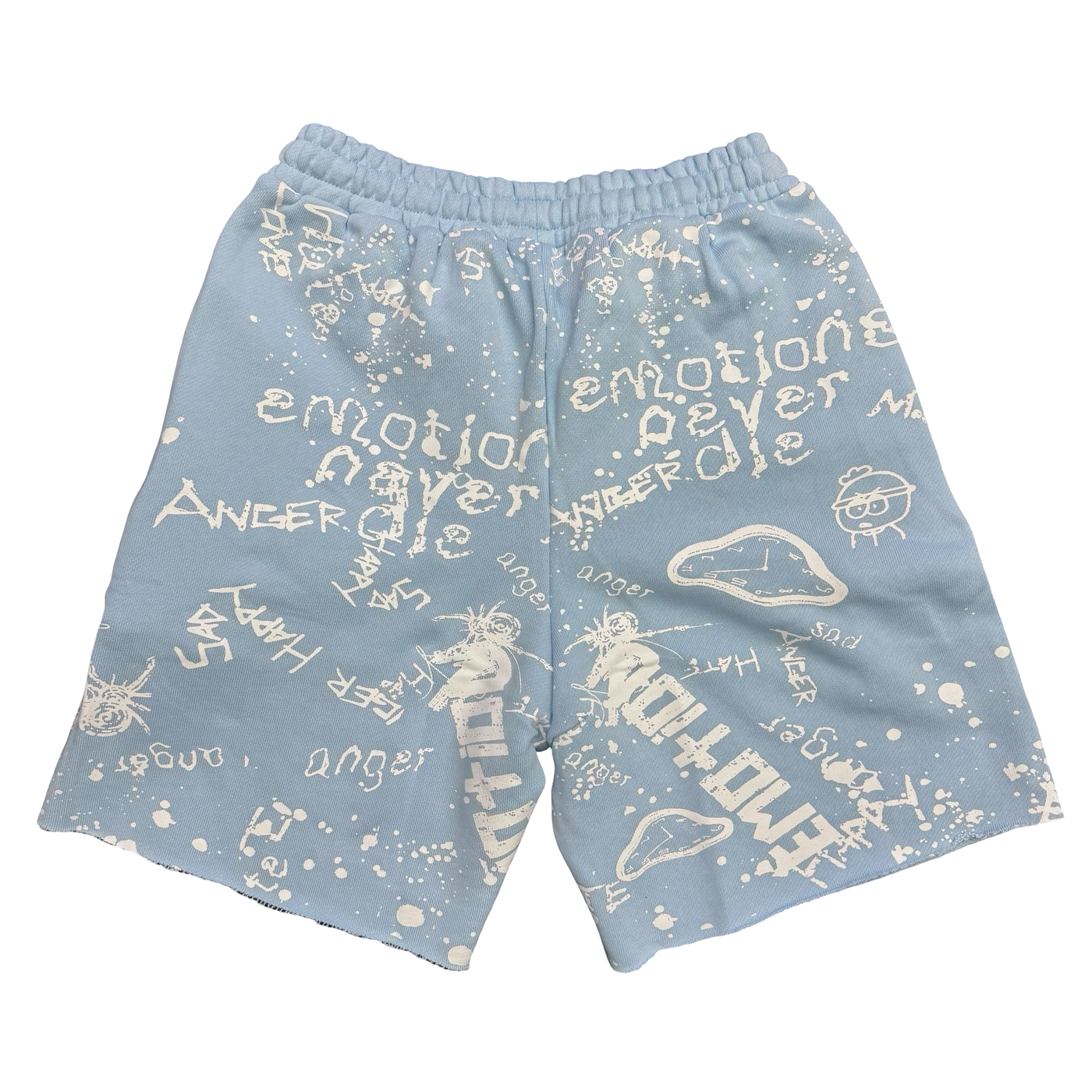 Mixed Emotions Graffiti Shorts Blue