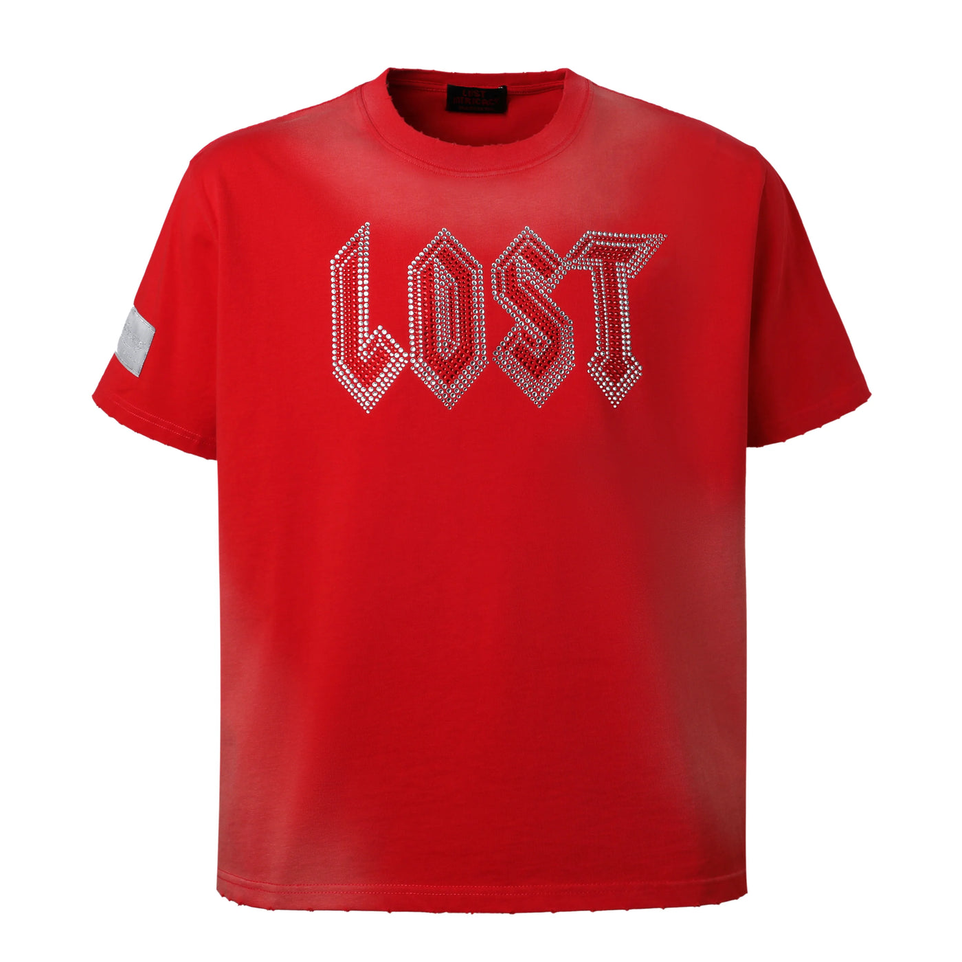 Lost Intricacy Rhinestone T-Shirt Red