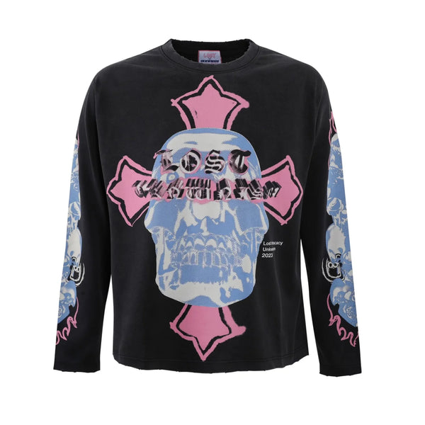 Lost Intricacy x Unknwnism L/S T-Shirt Black Blue Pink