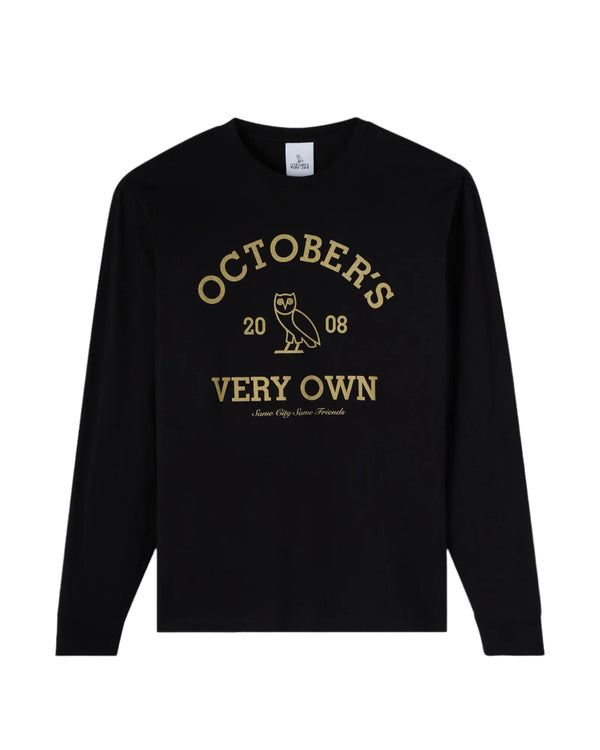 October's Very Own OVO Collegiate Black L/S