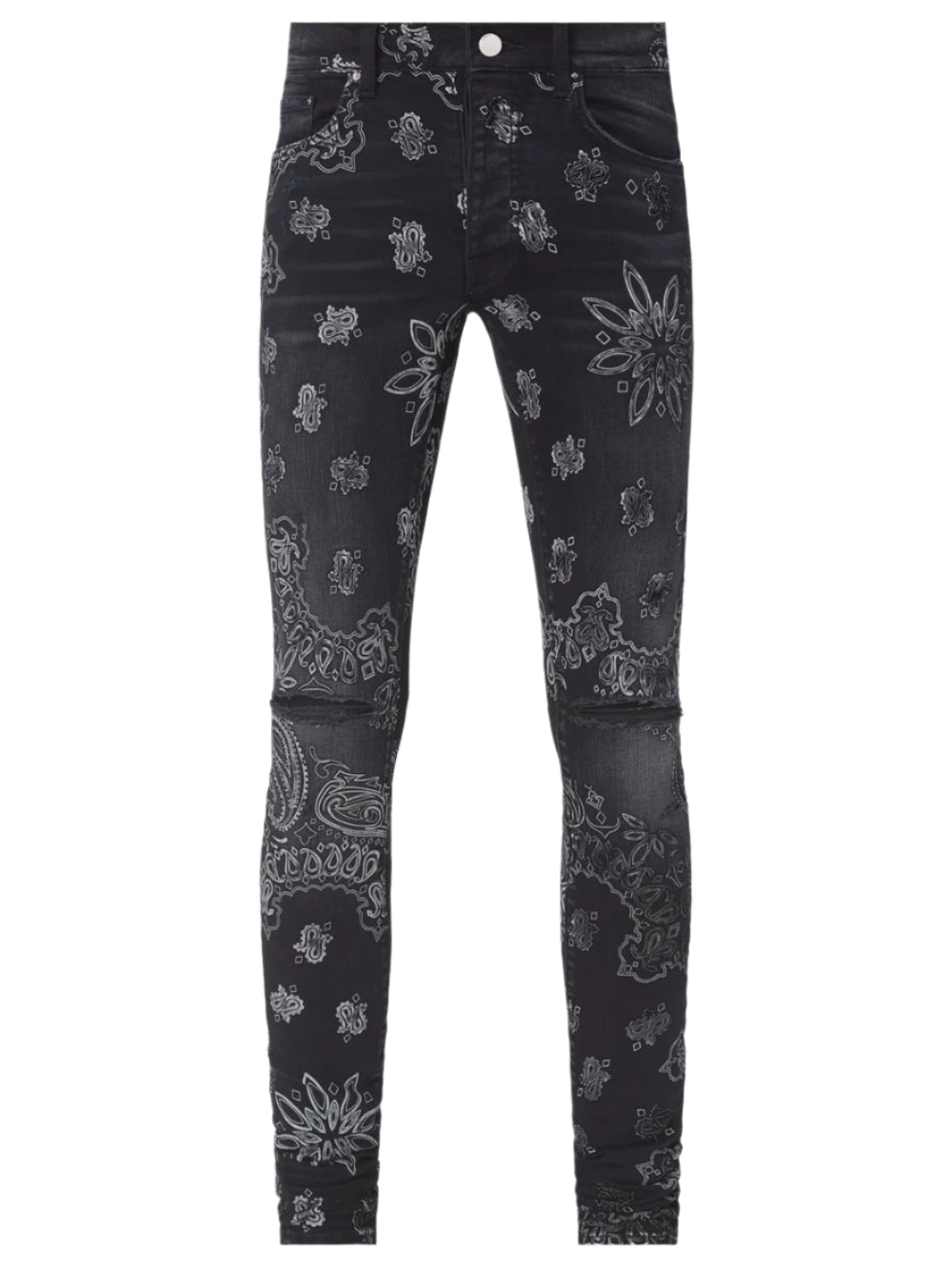 Amiri Flocked Paisley Bandana Jeans