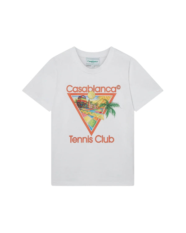 Casablanca Tennis Club Icon Orange Printed T-Shirt White