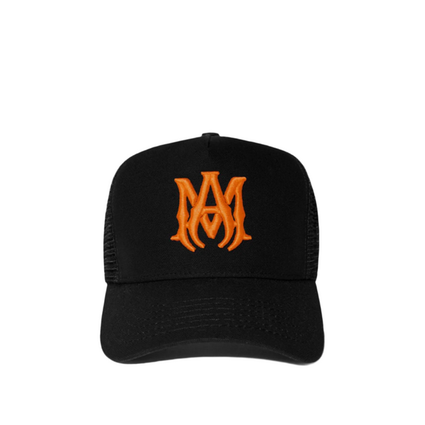 Amiri Logo Trucker Hat Black Orange
