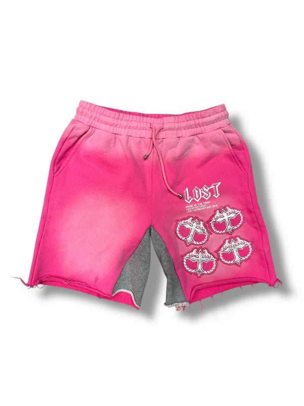 Lost Intricacy Rhinestone MITT Shorts Pink