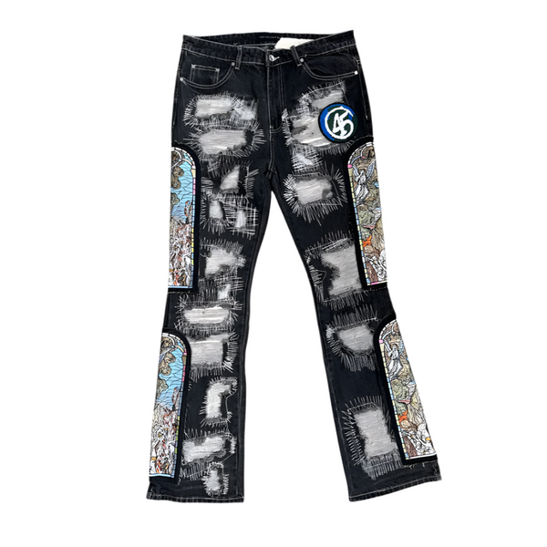 Who Decides War 45 Patch Black Denim Jeans