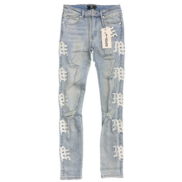 Mixed Emotions Sea Jeans Light Wash & White