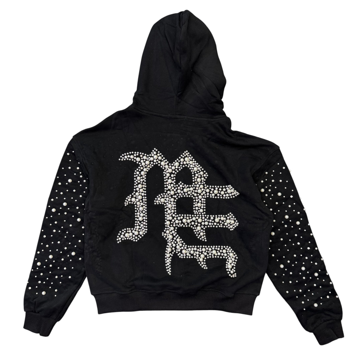 Mixed Emotions Pearl Zip Up Hoodie Black