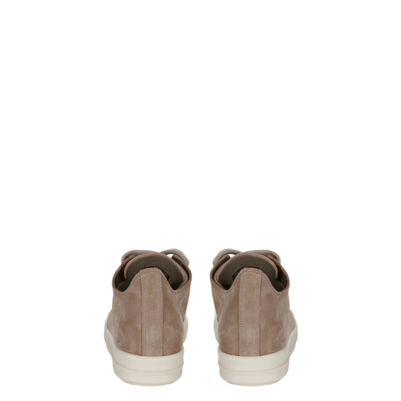 Rick Owens Hollywood Jumbolaced Low Sneaks Flesh / Milk Velour Suede
