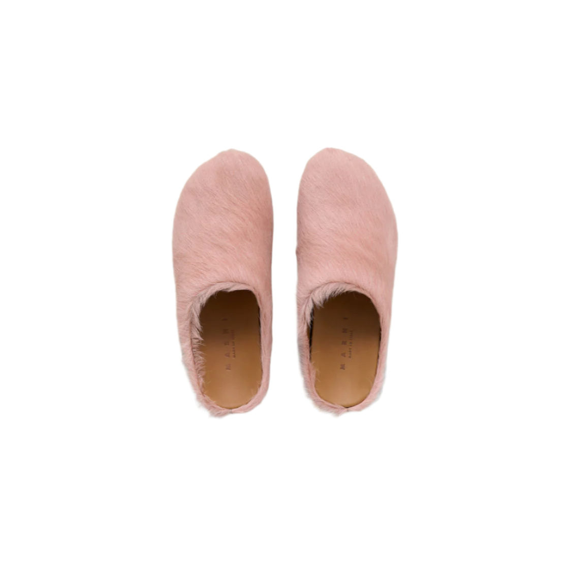 Marni Fussbett Longhair Calfskin Sabot Mules Pink