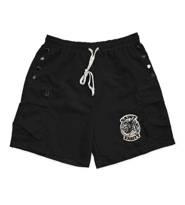 Saint Vanity Cargo Nylon Shorts Black
