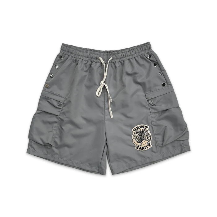 Saint Vanity Cargo Nylon Shorts Gray