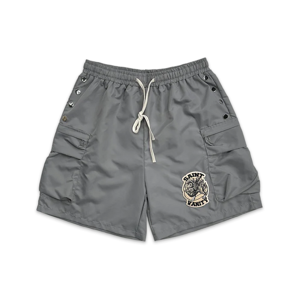 Saint Vanity Cargo Nylon Shorts Gray