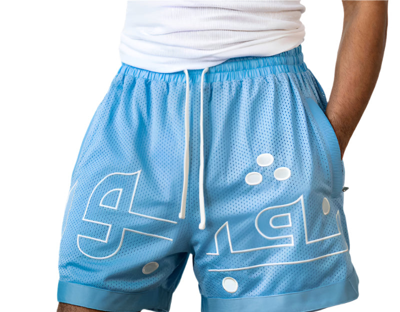Niviour Powder Blue Mesh Shorts