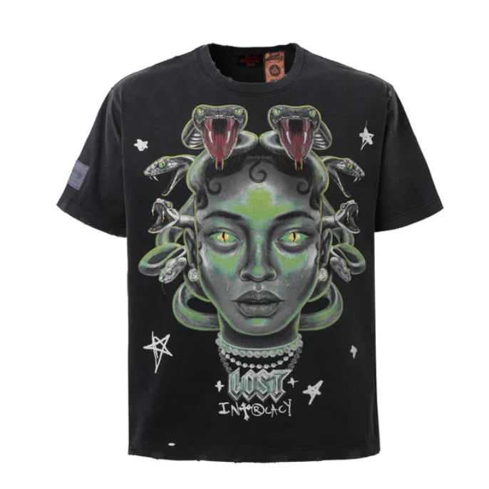 Lost Intricacy Medusa T-Shirt Black Wash