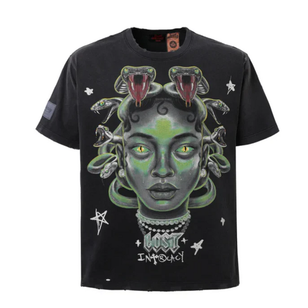 Lost Intricacy Medusa T-Shirt Black Wash