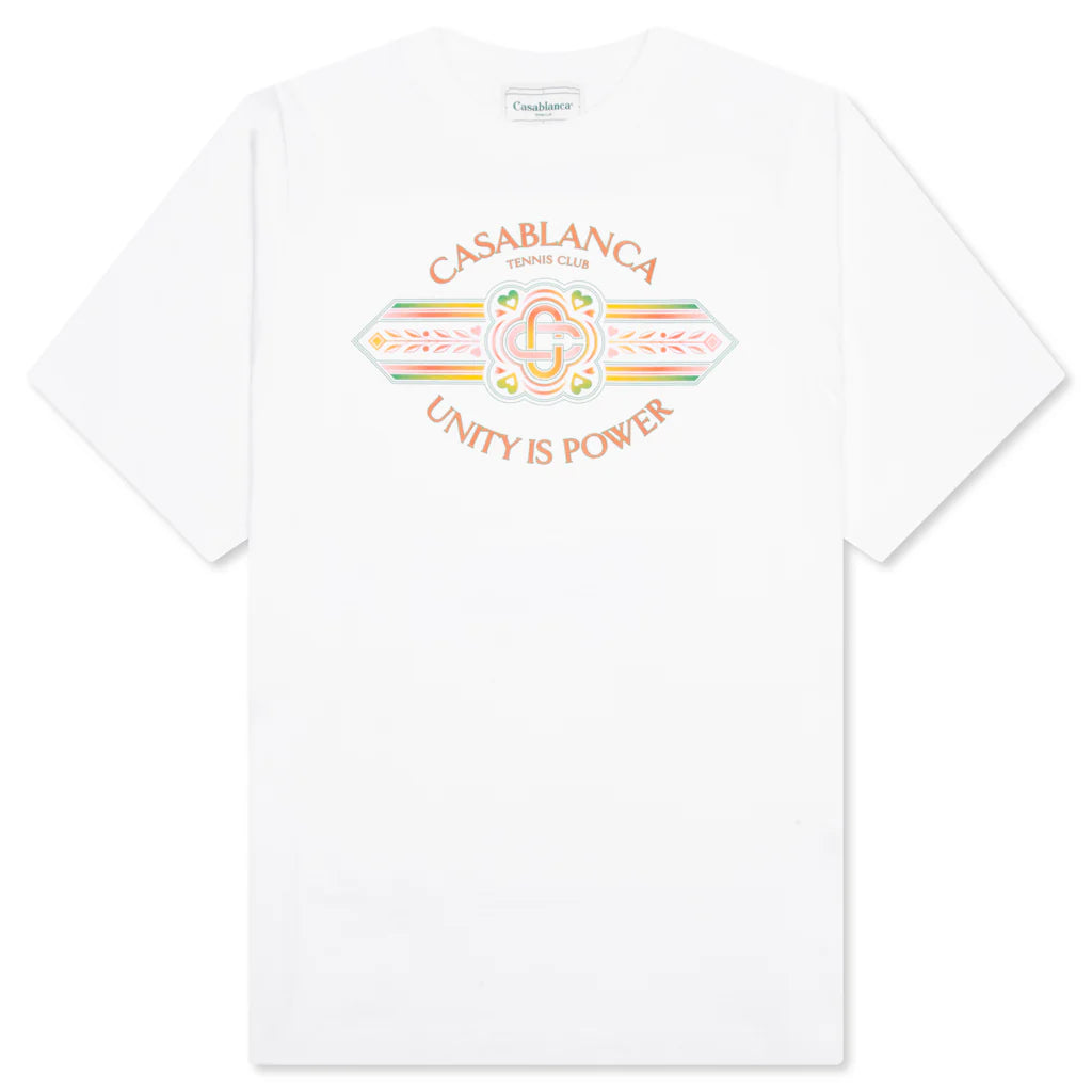 Casablanca Unity Is Power Printed T-Shirt White