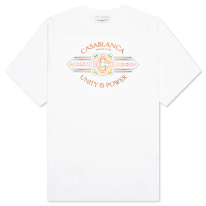Casablanca Unity Is Power Printed T-Shirt White